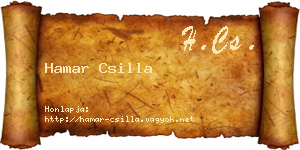 Hamar Csilla névjegykártya